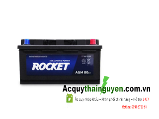 ẮC QUY ROCKET 12V - 80AH AGM L4 (DIN) (ECO/START-STOP)